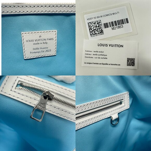 LOUIS VUITTON 2023 Comics White & Multi-Color Monogram Keepall Bandouliere 50 - Picture 6 of 12